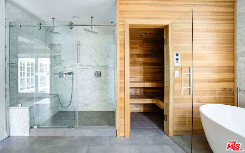 controlled showerheads & sauna