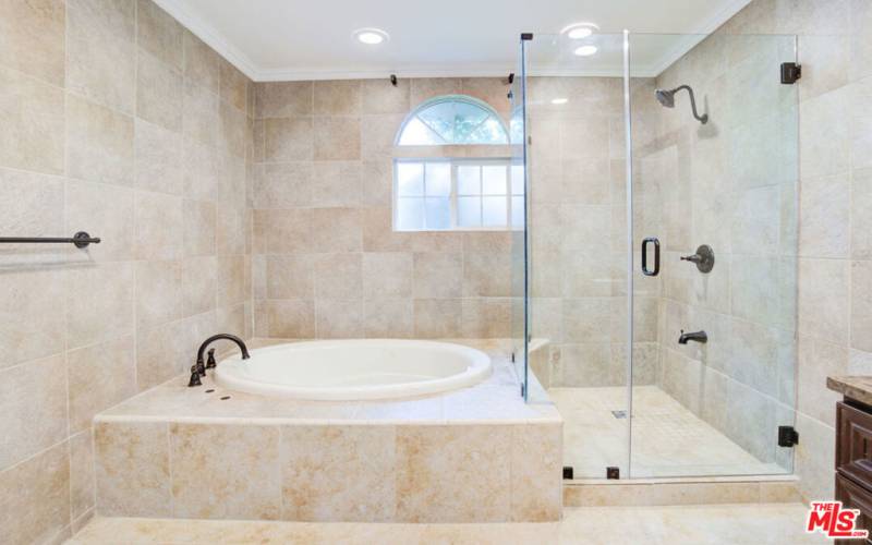 shower and spa tub