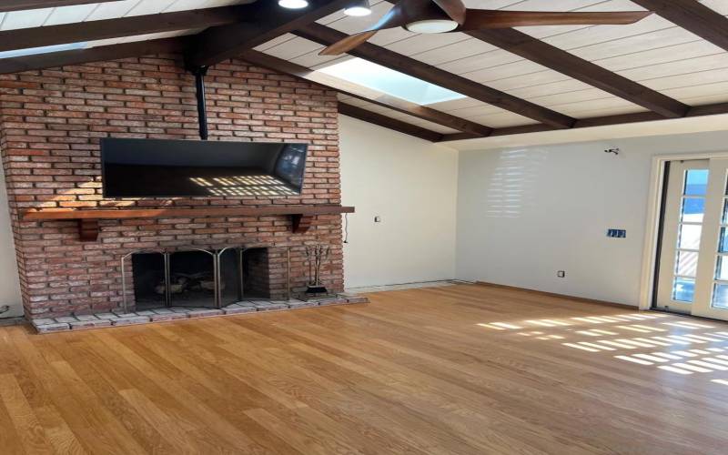 Family room with fireplace