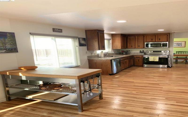 Lots of light fills this kitchen.