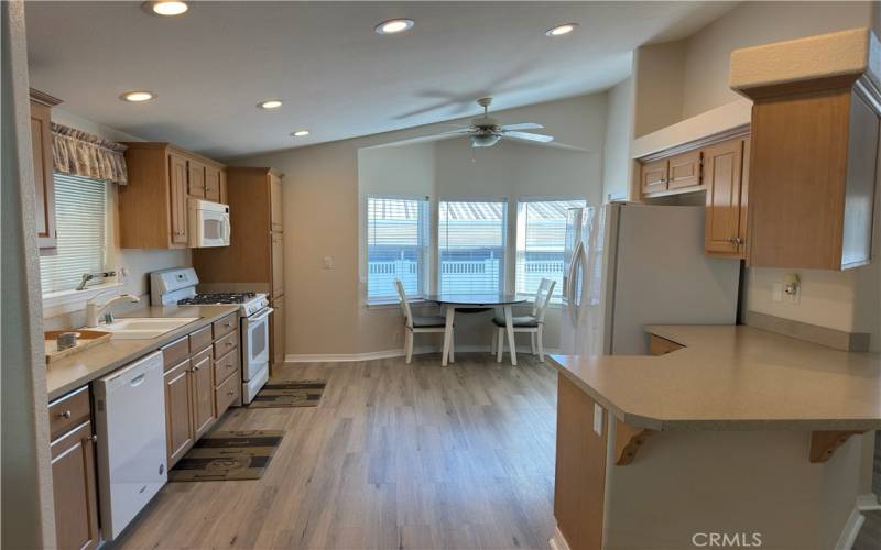 Cooking area and breakfast nook