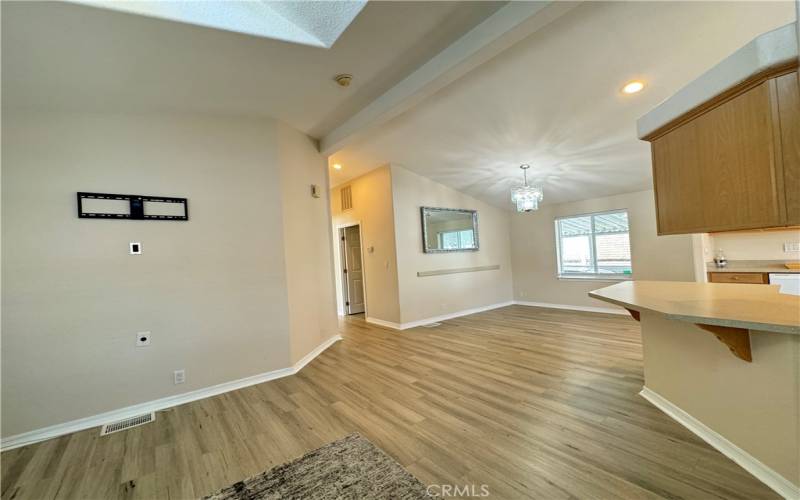 Family room opens to dining area