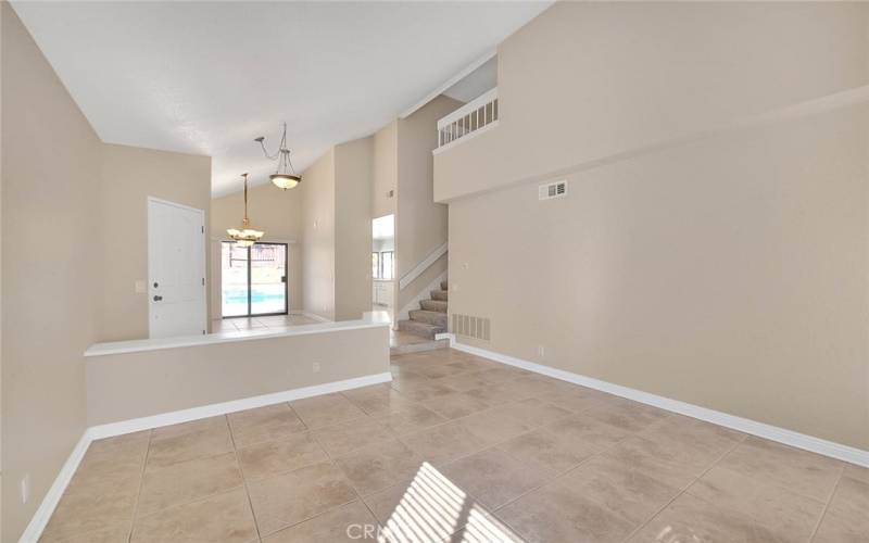 Living room in foreground