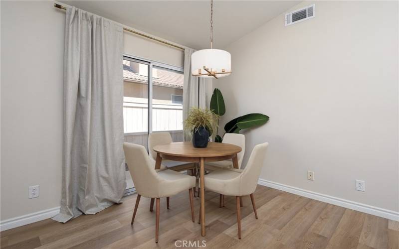 Breakfast nook attached to the kitchen.