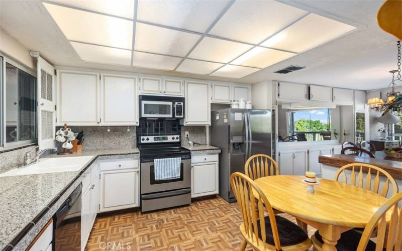 Spacious kitchen includes upgraded counter tops.