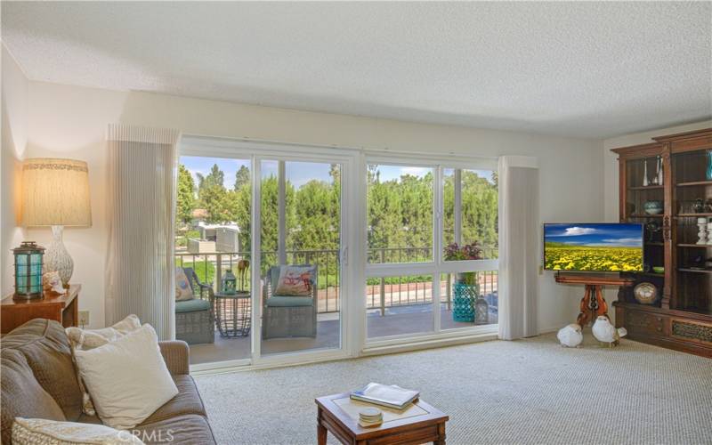 Living room looking out to the Balcony.