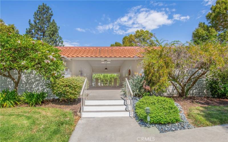 Only three stairs leads you into the home.