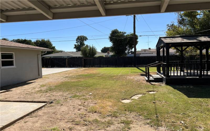 Garage and gazebo