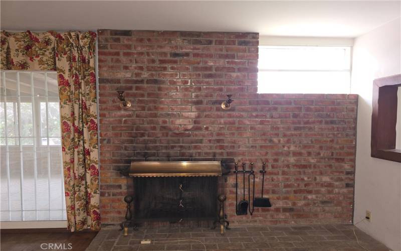 Brick fireplace