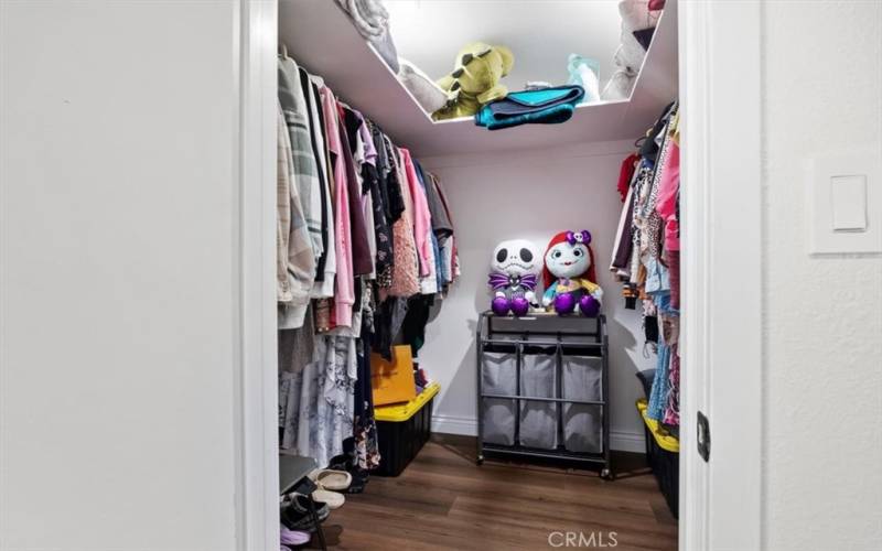 Master bedroom walk in closet