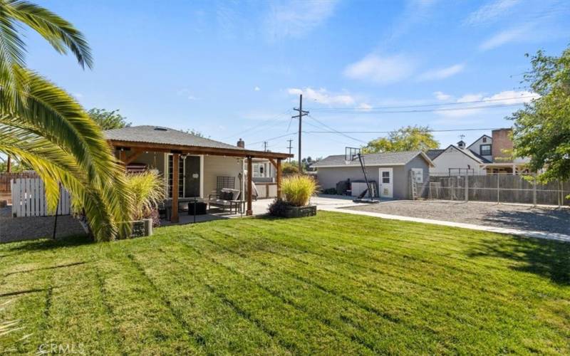 Landscaped backyard