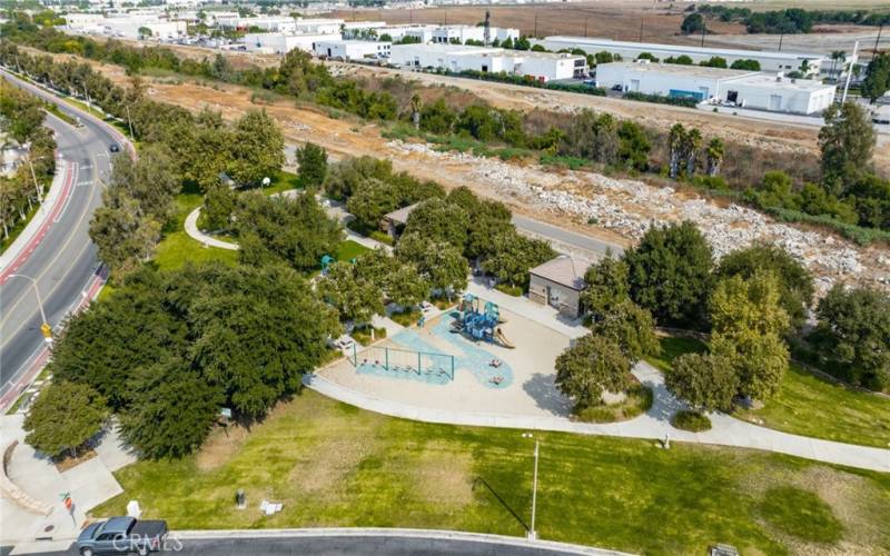 Bird's eye view of park and HOA amenities