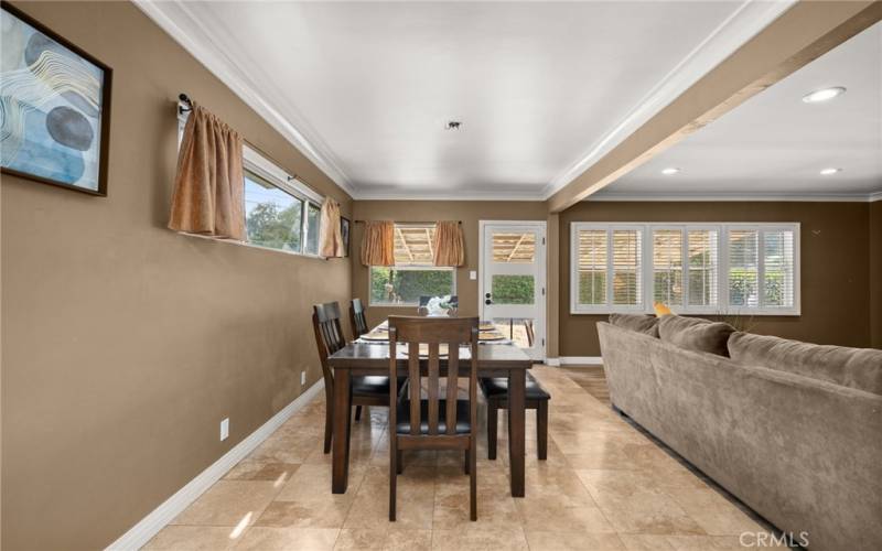 Dining area open floor plan