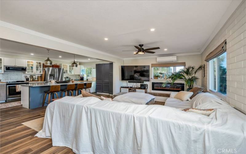 Living room open to kitchen