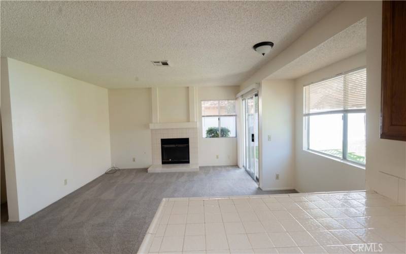 Family room with fireplace