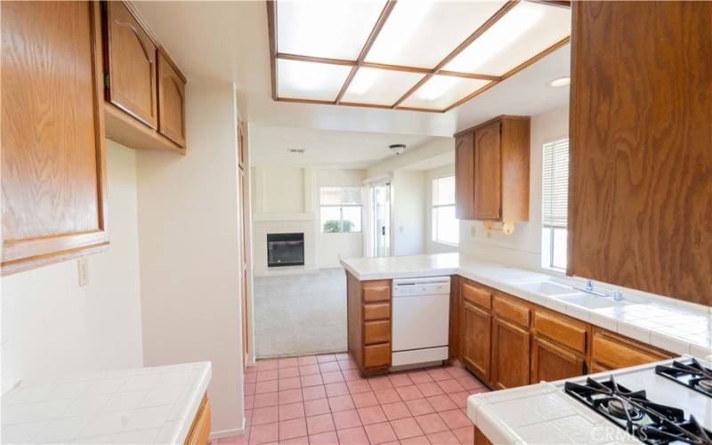 Kitchen view to Family room