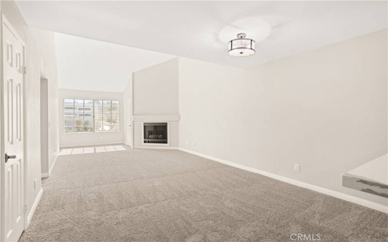 living room with fireplace