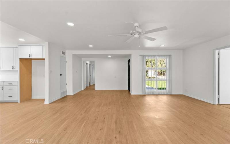 Hallway to 3 bedrooms and bath