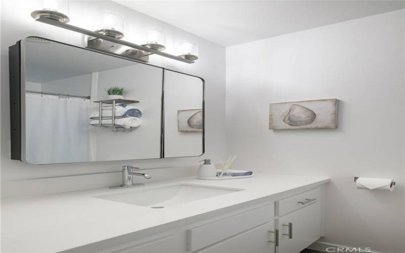 Sleek updated bathroom countertops