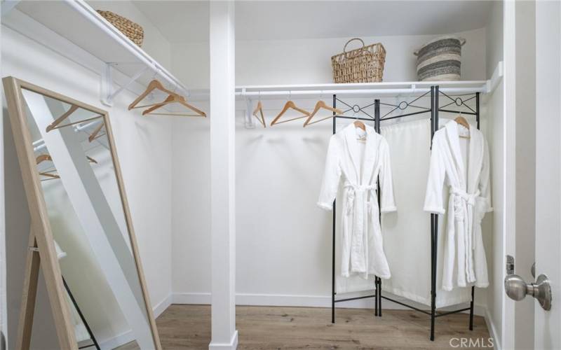 Walk-in closet provides plenty of space