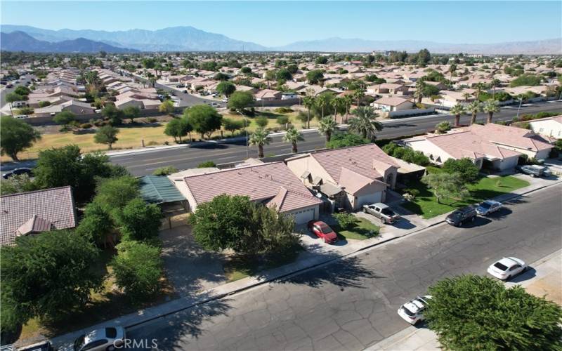 Aerial View of Home and Street