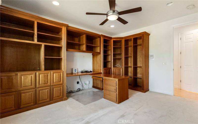 Office with built in cabinets