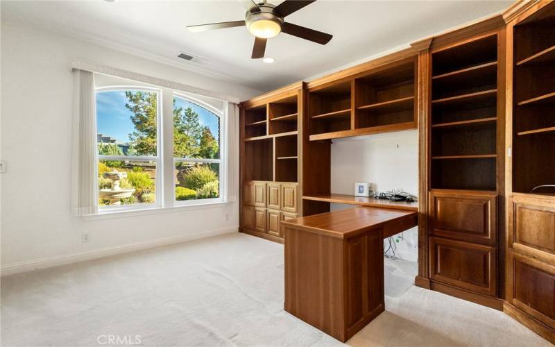 Office with built in cabinets