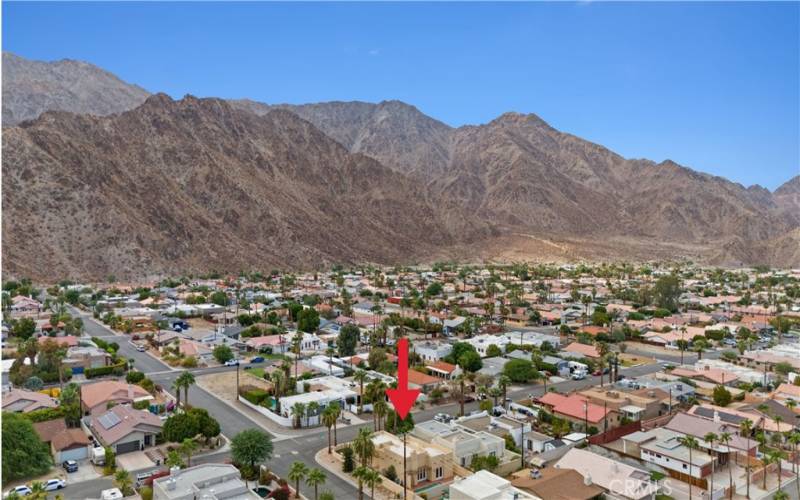 Aerial View of Property and Proximity to Mountains