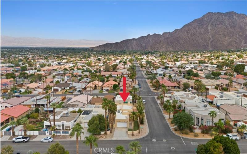 Aerial View of Property and Proximity to Mountains