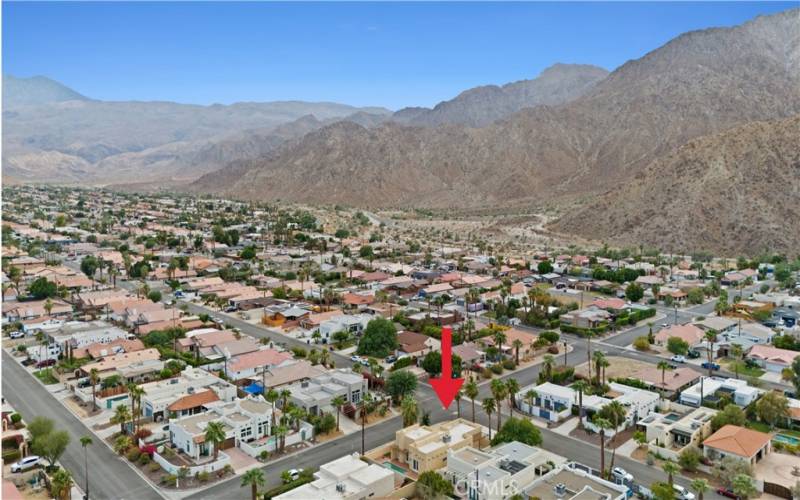 Aerial View of Property and Proximity to Mountains