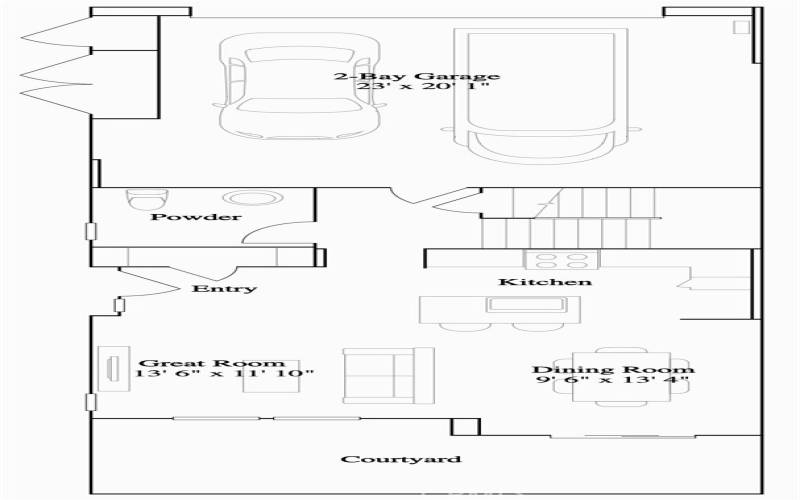 Residence 3 - Level 1 Floorplan