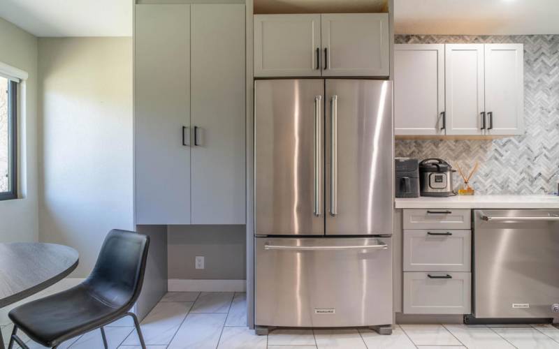 Stainless steel in kitchen