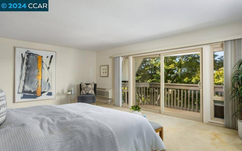 Primary Bedroom with views of the Lafayette Hills