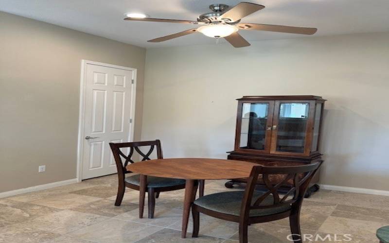 Kitchen nook with view of pantry