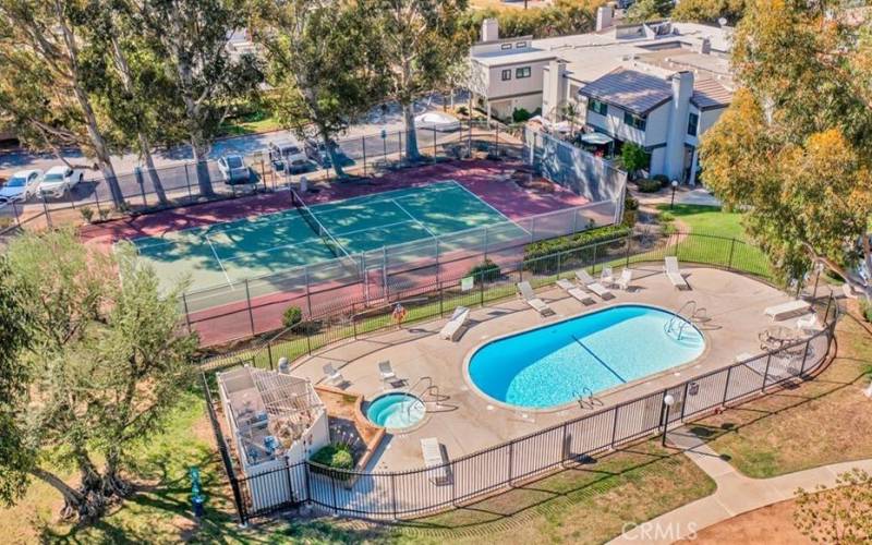 Second Pool, hot tub and tennis courts