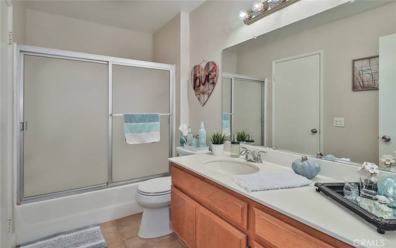 Primary bathroom with shower/tub combo