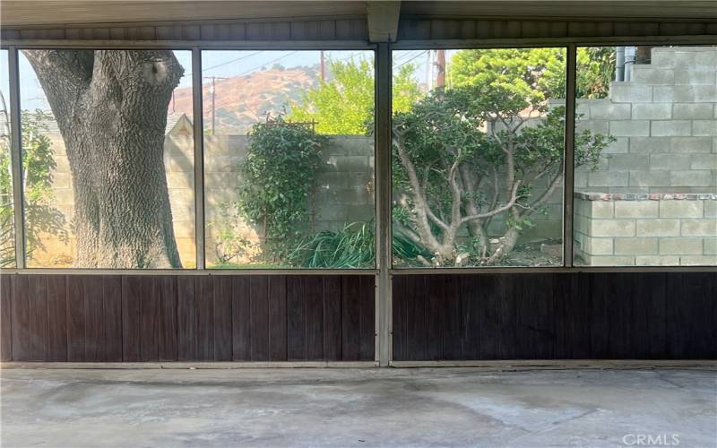 Screened-in back patio