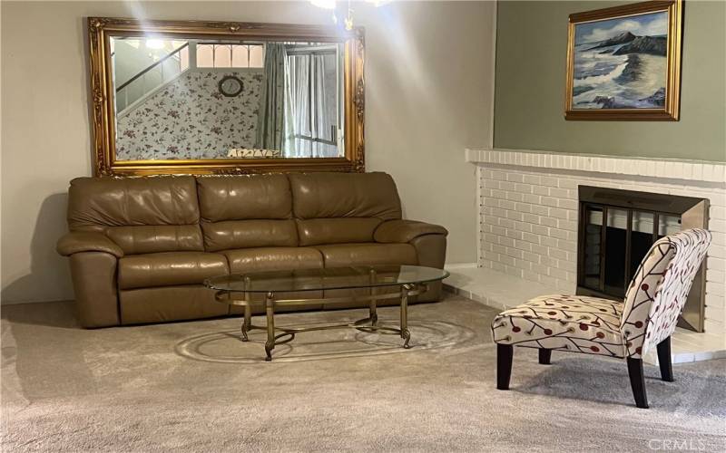 Pretty living room with a fireplace