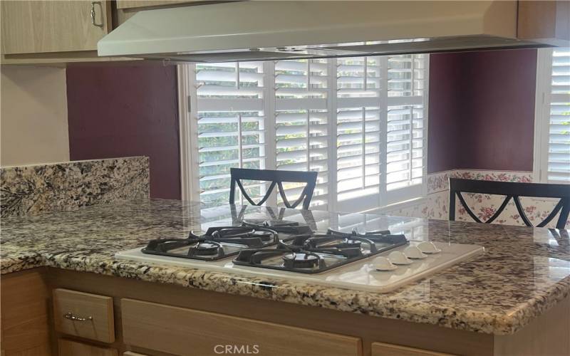 The kitchen looking into dining area