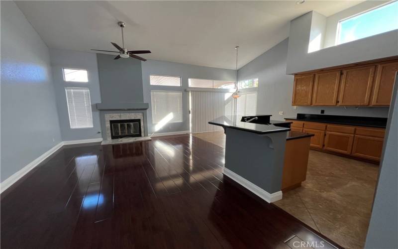 Family Kitchen Area with Fireplace