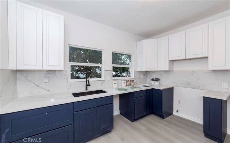 new counter top and cabinets, flooring