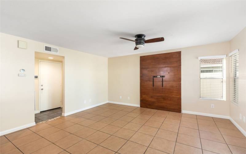 Family Room (Has Hidden Area Behind TV Mount) To The Bath & Garage