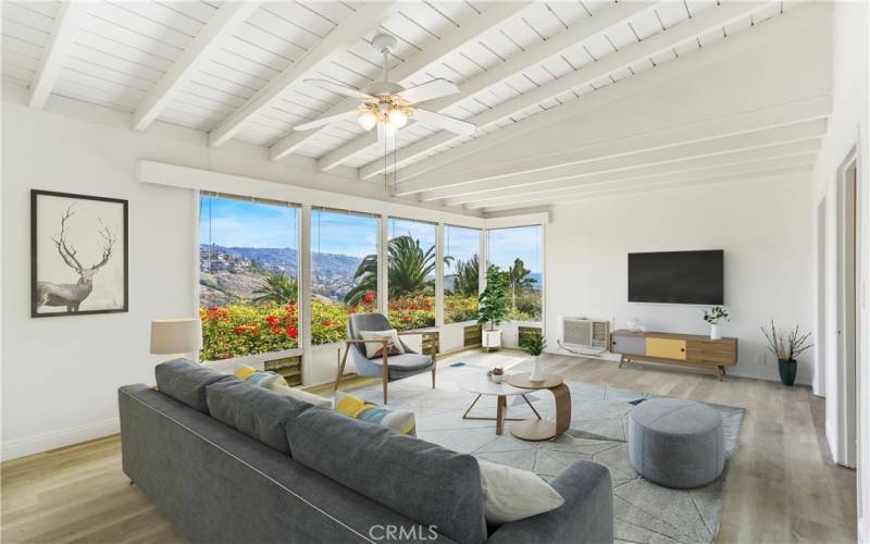 High ceilings in living room