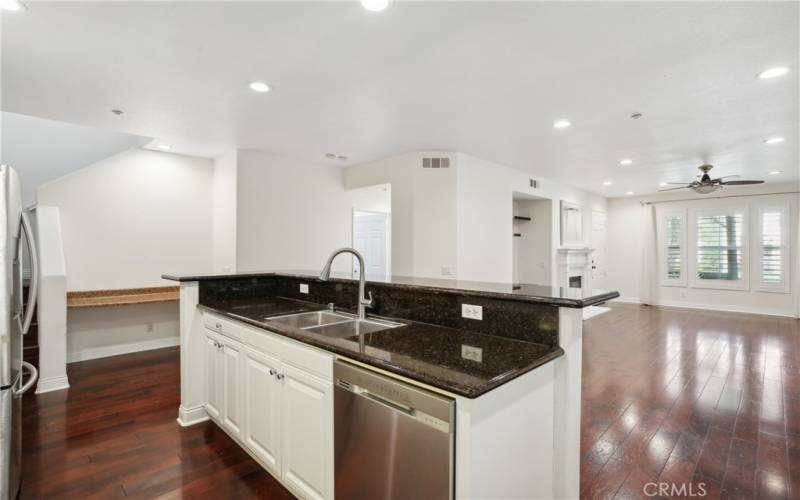 Kitchen open to the living room