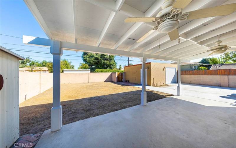 Back yard covered patio