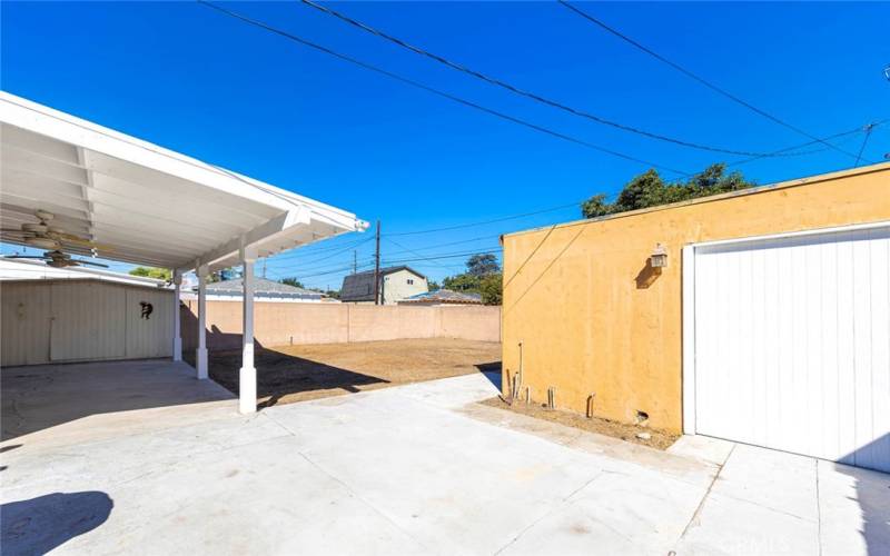 Garage and patio