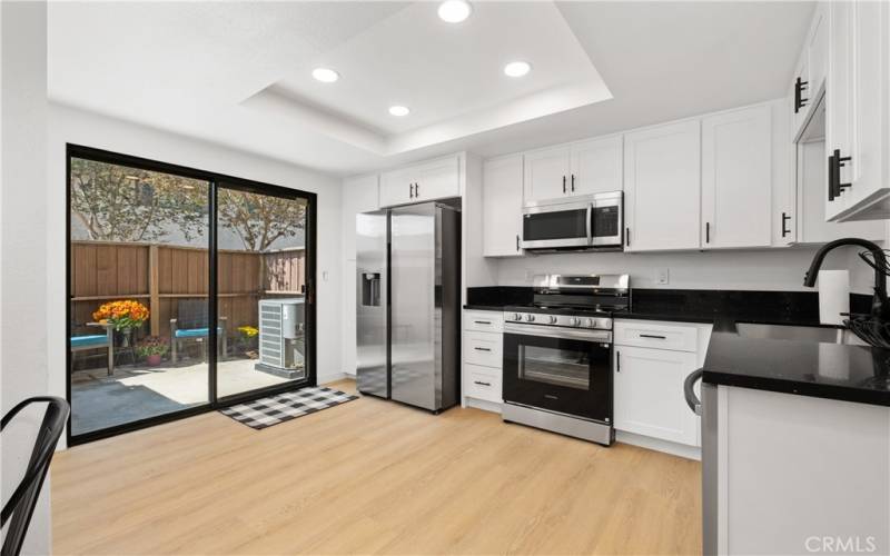 Kitchen view with all new appliances