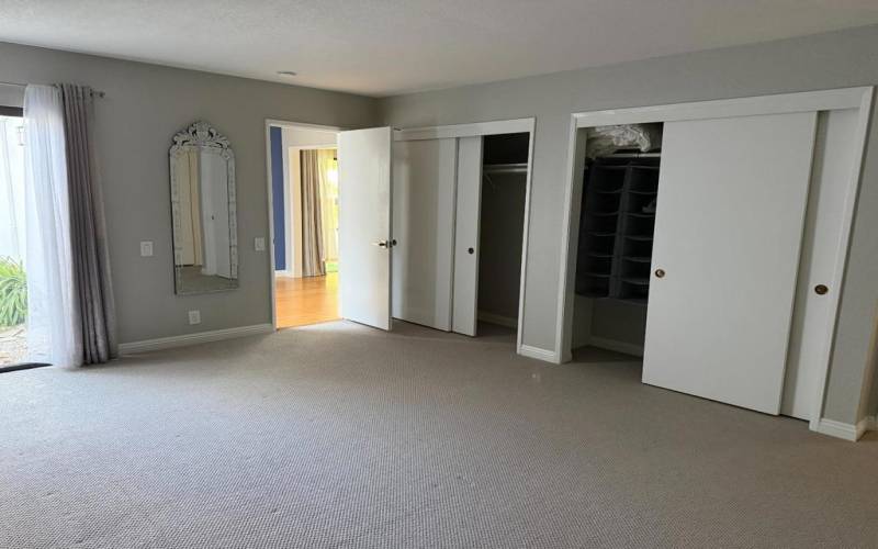 Master bedroom large closets