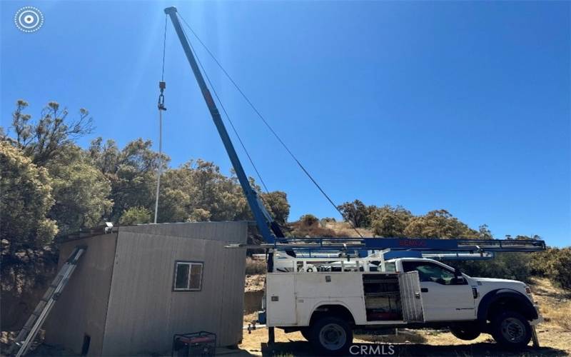 New well pump and motor being installed