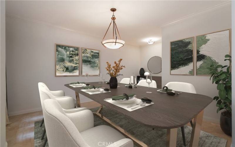 Virtually Staged Dining Room